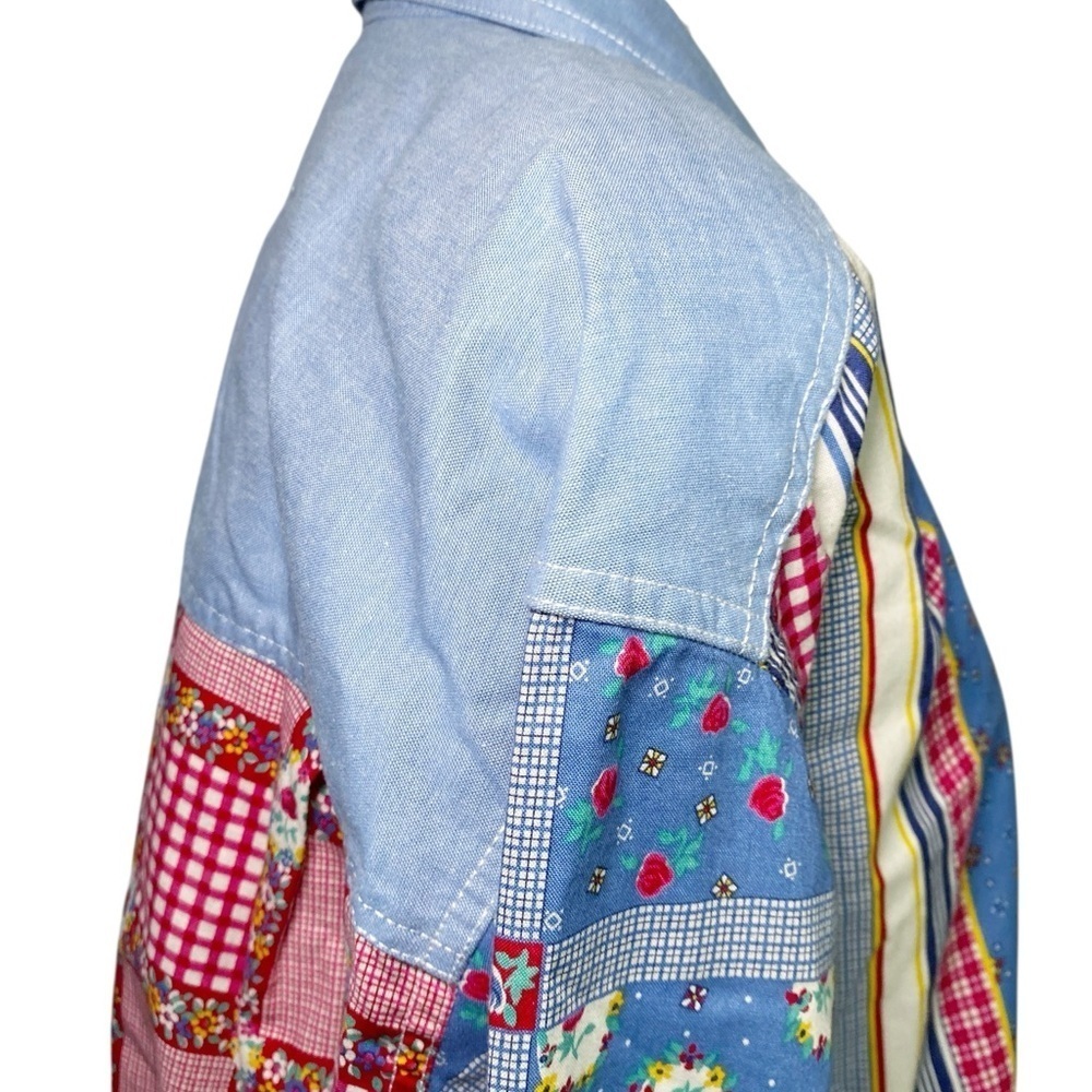 LizWear Vintage Colorful Multi Pattern Button Down Shirt with Pearl Snaps - Picture 8 of 16